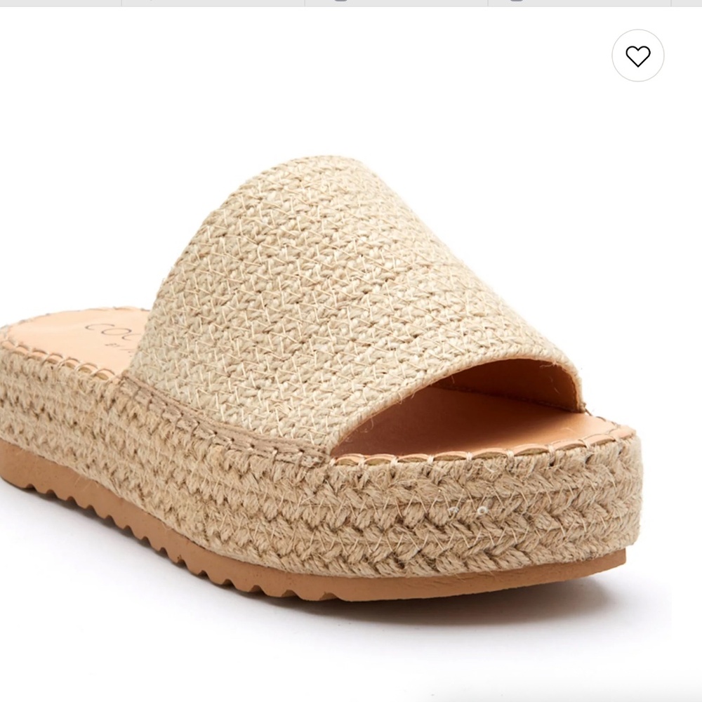 Platform Espadrille Sandals — Neutral Woven Style (Size 7)